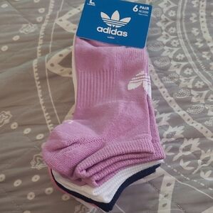 Adidas Pink and White Socks